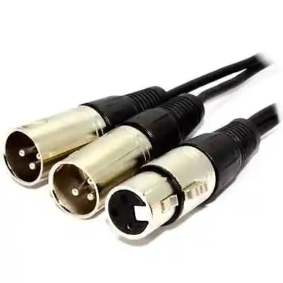 1.5m 3-Pin XLR Female To 2x Male XLR Splitter Cable For Audio Equipment • £9.45