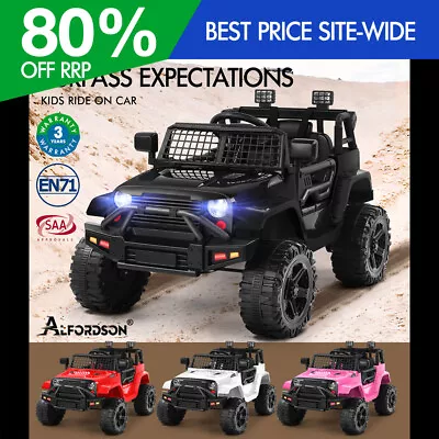 ALFORDSON Kids Ride On Car Toy Jeep Electric 12V 60W Motors R/C LED Lights MP3 • $199.95