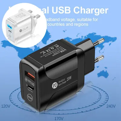 18W 20W USB-C Type C Fast Wall Charger Adapter-iPad IPhone 12 Pro Max Plug PD • £6.73