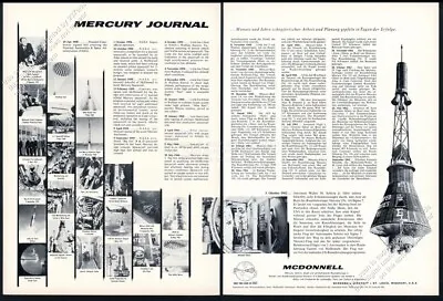 1963 NASA Mercury Spacecraft History 25 Photo McDonnell Aircraft Vtg Print Ad • $12.14