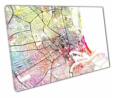 Central ABERDEEN Street Map Name Art Watercolour Ready To Hang Wall Art Print • $17.43