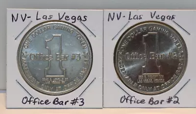 (2) Vintage Las Vegas NV  $1 Casino Slot Token Office Bar • $2.99