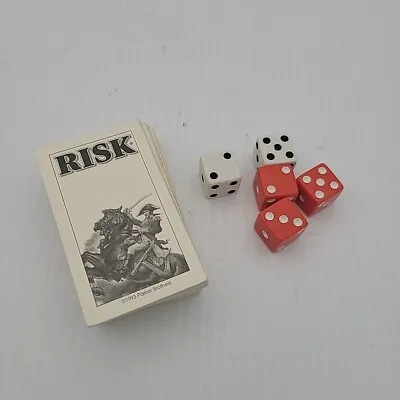 Risk The World Conquest Game Replacement Parts Pieces-56 Cards & Dice VTG 1993 • $12.99