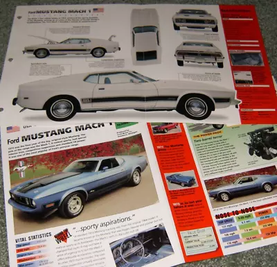 1973 Mustang Mach I 1 Spec Info Poster Original Brochure Ad 69 70 71 72 73 • $19.99