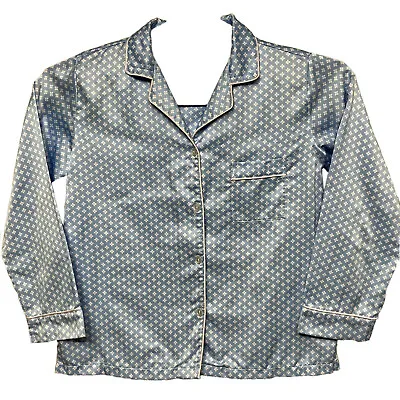 Miss Elaine Nightgown Womens Small Button Up Light Blue Flower Design Nightwear • $7.87