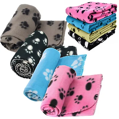  Small Soft Fleece Paw Print Pet Car Blanket Blankets Dog Puppy Cat Bed Job Lot • £22.95