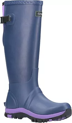 Cotswold Realm Blue/purple Ladies Waterproof Neoprene Wellington Boot • £64.50