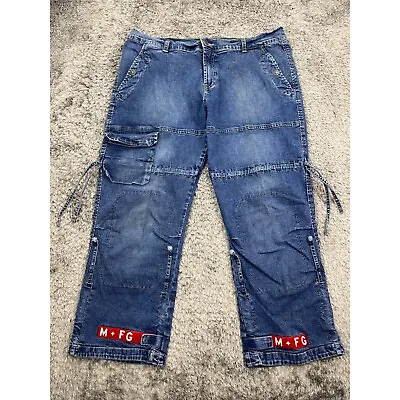 Vintage Marithe Francois Girbaud Jeans Womans 36 Tape Straps Cargo Loose Baggy • $85