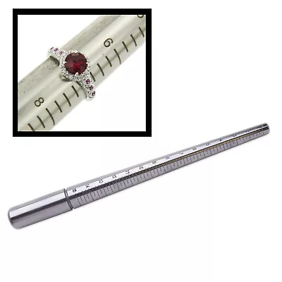 Hardened Steel Grooved Ring Stick Sizer Mandrel Measures Jewelry 1-15 US Sizes • $42.29