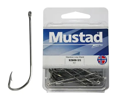 $32.95 • Buy 1 Box Of Mustad 92608 Long Shank Stainless Steel Beak Fishing Hooks