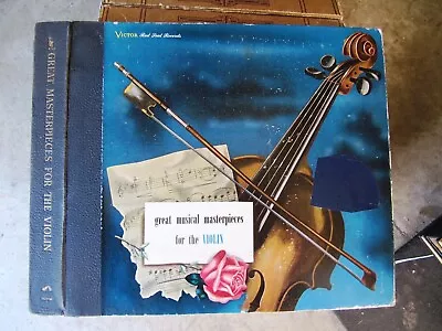 GREAT MUSICAL MASTERPIECES VIOLIN VICTOR Record Storage Album 12  78 RPM Binder • $14.99