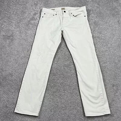 J Crew Jeans Mens 34x30 Off White Cream 484 Stretch Kurabo Japanese Denim Flaws • $12.95