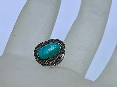 Vintage Sterling Silver Turquoise Navajo Native American Indian Lapel Pin • $24.99