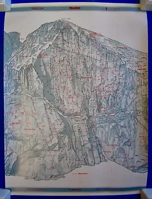 Vintage 1995 Diamond Rock Climbing Topo Poster Clay Wadman Longs Peak Rare • $40