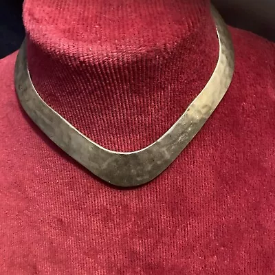 Vintage Brass Metal Choker Necklace • $10.99