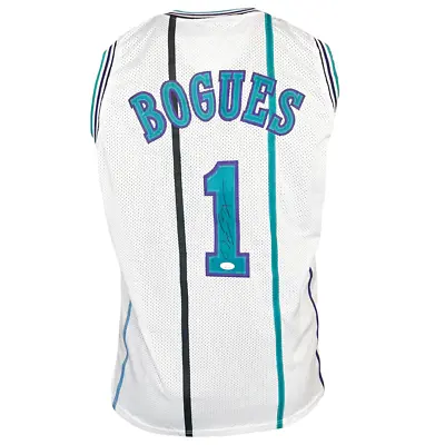 Muggsy Bogues Signed Charlotte White Pinstripe Basketball Jersey (JSA) • $63.95