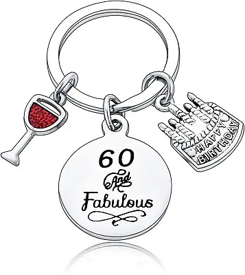 New 60th Birthday Gifts 60th Birthday Gifts Keyring For Women Men Keepsake • £4.99