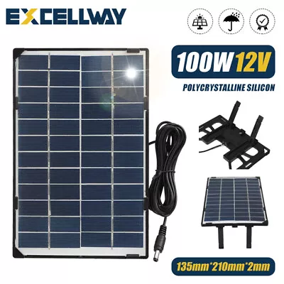 Solar Panel Kit 100W 12V For Outdoor Camping Hiking Maintain Battery Charger  • £11.84