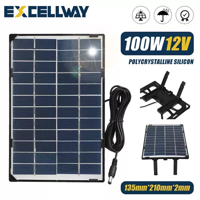 Solar Panel Kit 100W 12V For Outdoor Camping Hiking Maintain Battery Charger U • £13.89