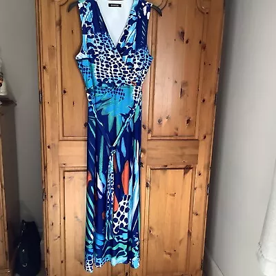 Kaleidoscope Ladies Dress Size 16 Maxi Blue Multi • £5