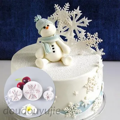 £4.09 • Buy DIY Cookie Cutter Fondant Cake Decor Mold Plunger Sugarcraft Christmas Snowflake
