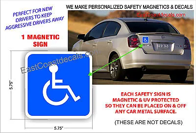 HANDICAP SAFETY Magnetic Sign SYMBOL NEW Heavy Duty Magnetic On & Off With Ease • $7.95