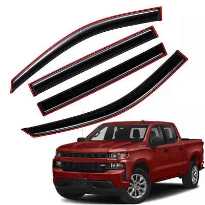 In-Channel Window Visor Rain Guard For 2019-2024 Chevy Silverado 1500 Crew Cab • $41.95