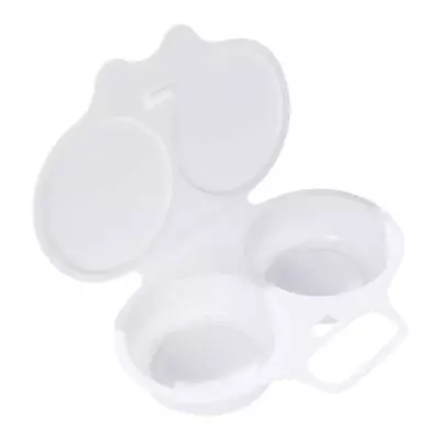 1* 2 Cup Microwave Egg Poacher White Poached Egg Maker Microwave • $7.43