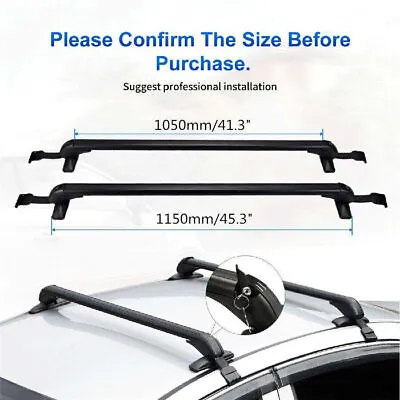 2X 45  Universal Car Top Rack Rail Luggage Carrier Baggage Roof Cross Bar W/Lock • $75.09