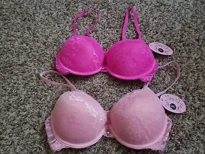 Lot Of 2 Tracy Bras 36C Pink Lace~ NeW~ • $13.49