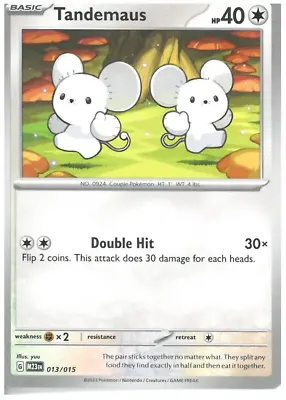 Tandemaus 013/015 - McDonald’s 2023 Pokemon Card Non-Holo- Mint • $1.50