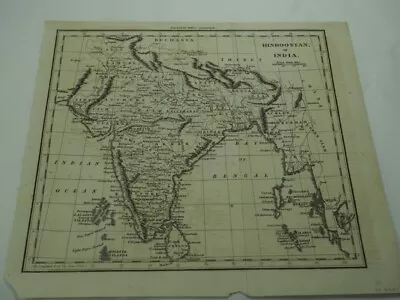 Vintage Map  Hindoostan Of India  Walker's Geograhy • $14.99