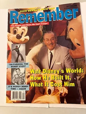 REMEMBER Magazine Apr/May 1995 Rare - WALT DISNEY! • $11.99