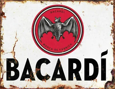 Vintage Retro BACARDI Rum Alcohol Spirit Garden Bar Man Cave Pub Shed Metal Sign • £4.99