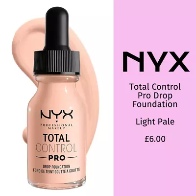 NYX Total Control Pro Drop Foundation - Light Pale • £6