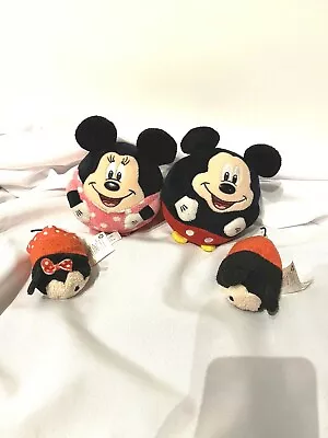 Mickey & Minnie Mouse Stuffed Plush Toys TY Beanie Ballz Tsum Tsum Mini Lot Of 4 • $20