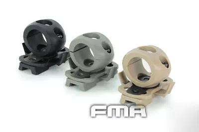 FMA Single Clamp For 0.83  Flashlight Airsoft Fast Helmet Side Rail BK/DE/FG • £7.90