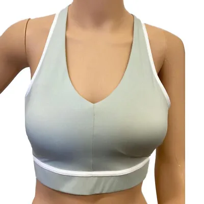 Under Armour Sports Bra Racerback Green Qualifier Ladies Mid Impact • £9.99