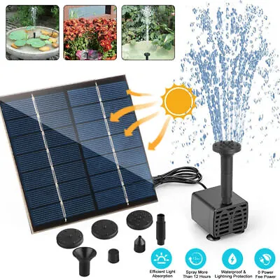 Solar Panel Powered Mini Water Fountain Pump For Garden Pool Pond Aquarium Decor • £9.99