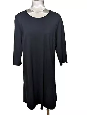 J. Jill Ponte 3/4 Sleeves Black Shift Dress Size Large  • $21.60