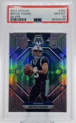 2023 Panini Mosaic Silver Prizm Bryce Young PSA 10 Gem Mint Panthers RC • $105