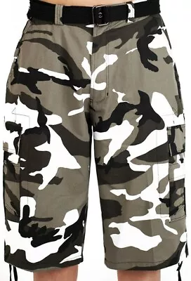 Men's Btl Camouflage Cargo Shorts With Belt 12 Color 32-56 • $21.99