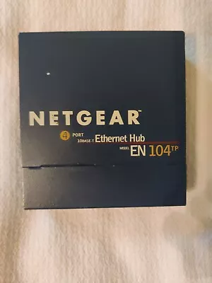 Netgear EN104TP Blue 4-Port 10 Mbps RJ-45 Ethernet Hub With AC Power Adapter • $49.99