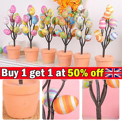 Easter Fake Plant Ornament Egg Tree Branch Table Spring Egg Tree Party DecorNEW • £5.97