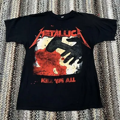 Metallica Shirt Men Medium Black Tee Band Kill Em All Concert Rock Music Retro • $29.91