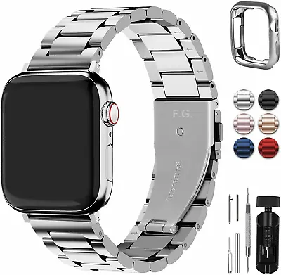 Stainless Steel Band Strap+Case For Apple Watch Series 9 8 7 6 5 4 SE 41/44/45mm • $12.99