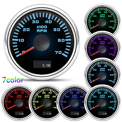 52mm Tachometer 0-7000 RPM Car Marine Diesel Engine Tacho Gauge With Hour Meter • $29.60