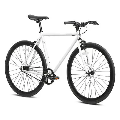 AVASTA 700C 47 In Single Speed Loop Fixed Gear Urban Commuter Fixie Bike White • $199.99