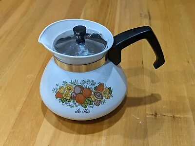 Corning Ware 1970 Enamel Spice Of Life Coffee Tea Pot P-106-8 Vintage USED • $120