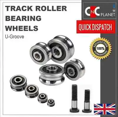 Track Linear Shaft Roller Bearing U Groove Steel Wheel Metal Pulley Sliding Guid • £9.95